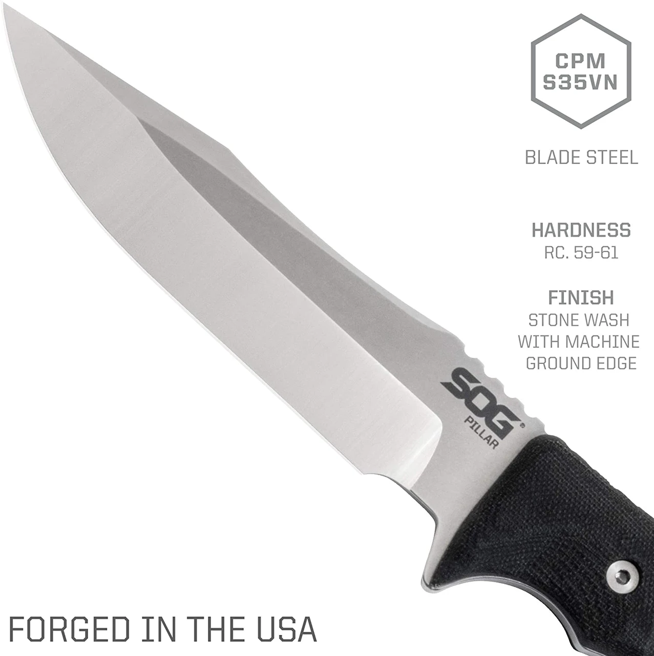 SOG Pillar Fixed Blade Knife Two-Tone S35VN Micarta (SOG-UF1001-BX) — product image 3