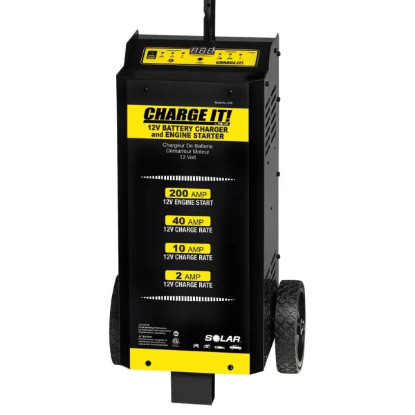 Solar 4735 CHARGE IT! 40/10/2/200 Amp 12 Volt Wheeled Battery Charger