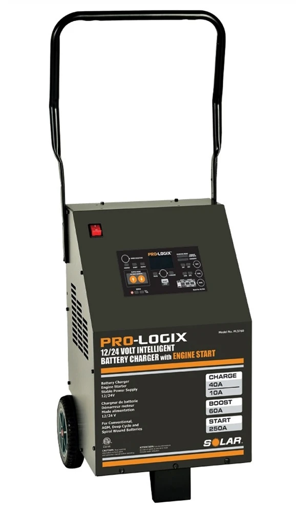 Solar PL3760 PRO-LOGIX PL3760 12/24V Wheeled Battery Charger