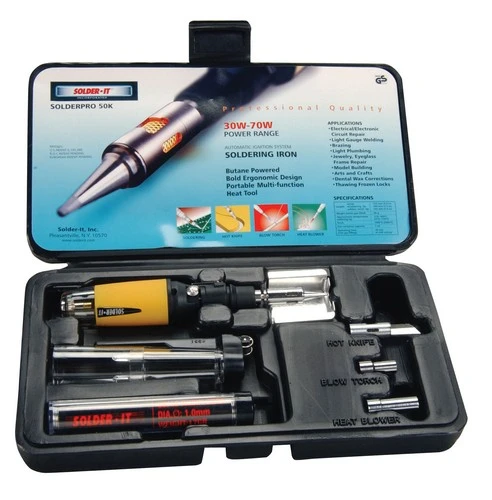 Solder-It SOLDERPRO-50 Butane Soldering Iron Kit 4 Tips and Case (PRO-50K)