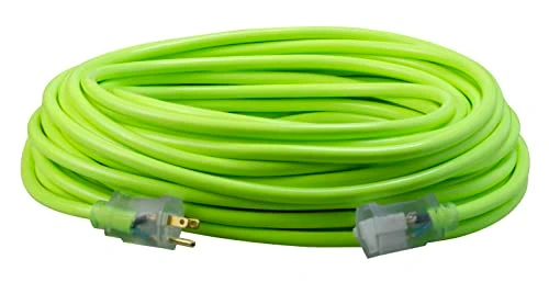 Southwire 100-Foot 12/3 Neon Outdoor Extension Cord; Bright Green (2579SW000X) — product image 2