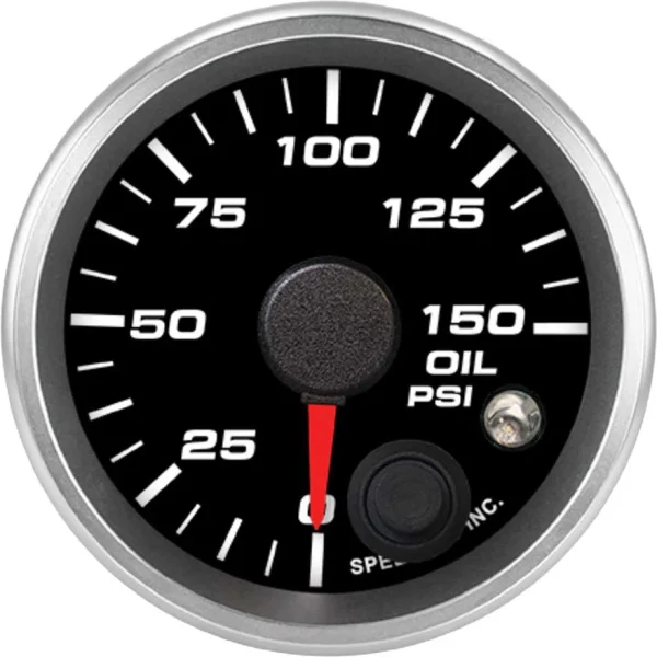 Speedhut 2-1/16" 0-150 PSI Oil Pressure Gauge w/ Warning (R2-OP7-REV)
