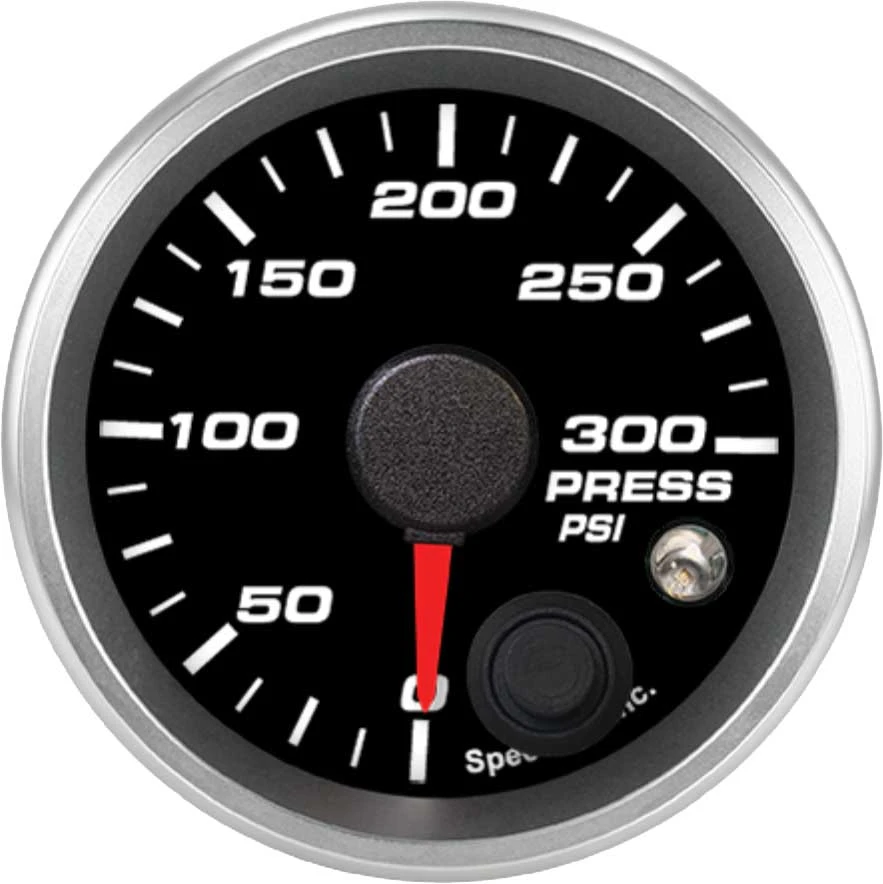 Speedhut 2-1/16" 0-300 PSI Pressure Gauge w/ Warning (R2-P2-REV)
