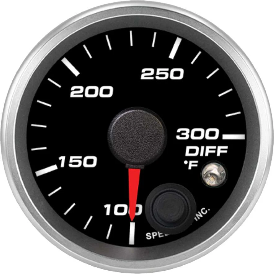 Speedhut 2-1/16" 100-300F Diff Temp Gauge w/ Warning (R2-DT1-REV)