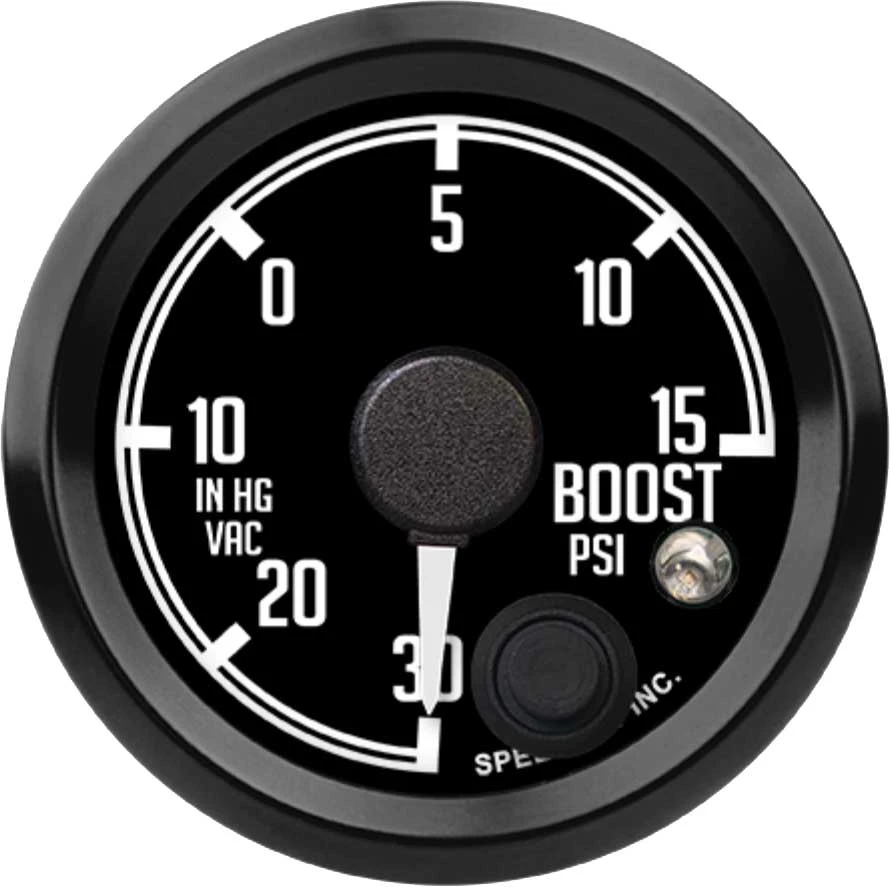 Speedhut 2-1/16" 30inhg-0-15 Boost/Vac Gauge w/Warning (R2-BV2-DATZ)