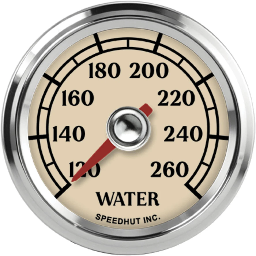 Speedhut 2-1/16" Antique Series 120-260F Water Temp Gauge (L2-WT1-ATQ)