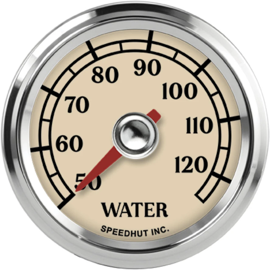 Speedhut 2-1/16" Antique Series 50-125C Water Temp Gauge (L2-WT2-ATQ)