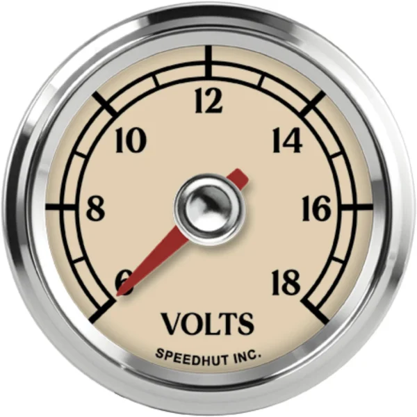 Speedhut 2-1/16" Antique Series 6-18V Volt Gauge (L2-V1-ATQ)