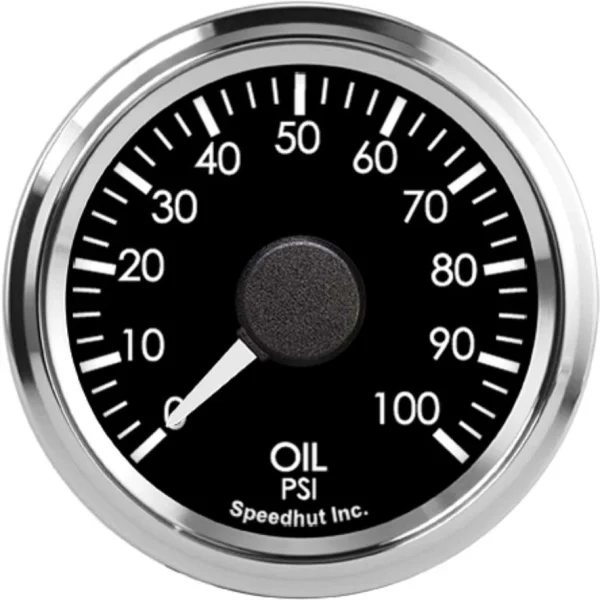 Speedhut Cobra black0–100PSI oil pressure dial with white pointer
