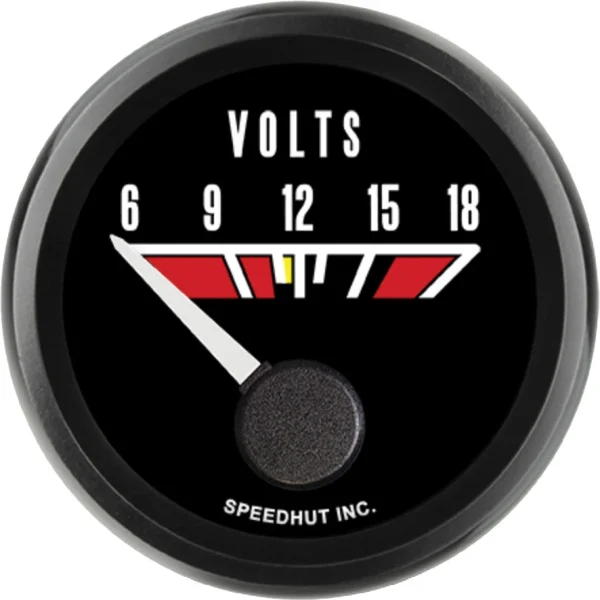 Speedhut 2-1/16" Pontiac Series 6-18V Volt Gauge 90° Sweep (L2-V2-PTC)