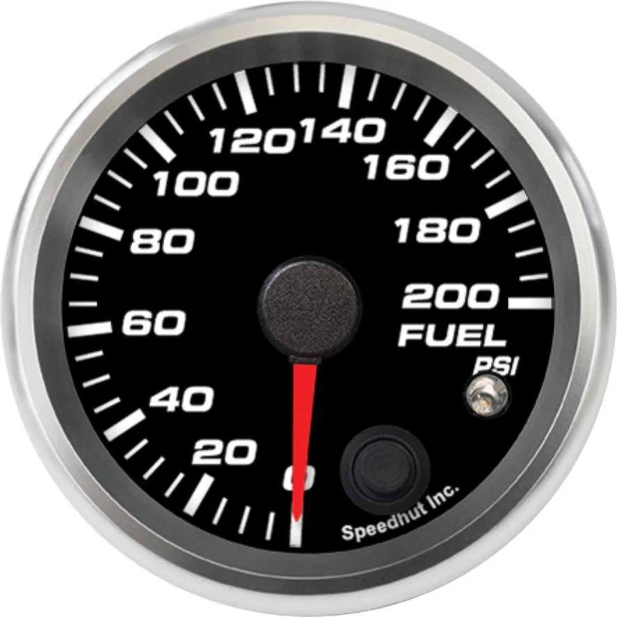 Speedhut 2-5/8" 0-200 PSI Fuel Pressure Gauge w/ Warning (R25-FP5-REV)