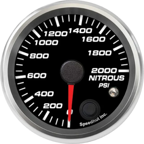 Speedhut 2-5/8" 0-2000 PSI Nitrous Pressure Gauge w/Warn (R25-NP1-REV)