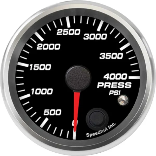 Speedhut 2-5/8" 0-4000 PSI CNG Pressure Gauge w/ Warning (R25-CP1-REV)