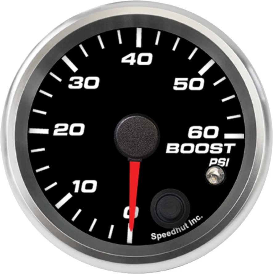 Speedhut 2-5/8" 0-60 PSI Boost Gauge w/ Warning (R25-B5-REV)