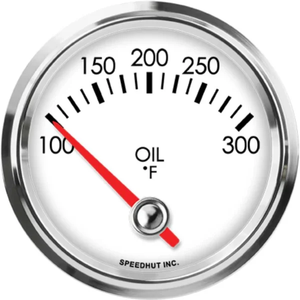 Speedhut 2-5/8" 100-300F Oil Temp Gauge - 90° Sweep (L25-OT2-LEG)