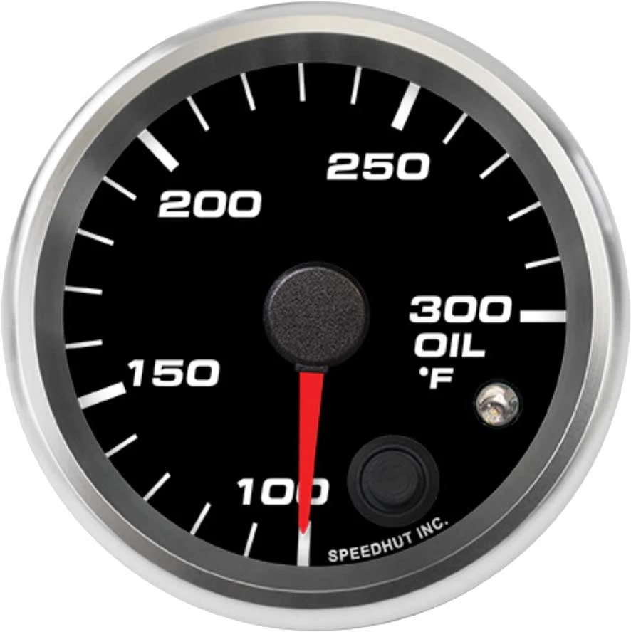 Speedhut 2-5/8" 100-300F Oil Temp Gauge w/ Warning (R25-OT1-REV)