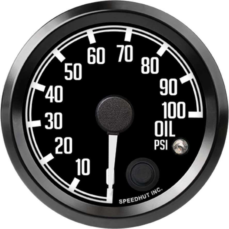Speedhut Datsun-style black0–100PSI warning oil gauge