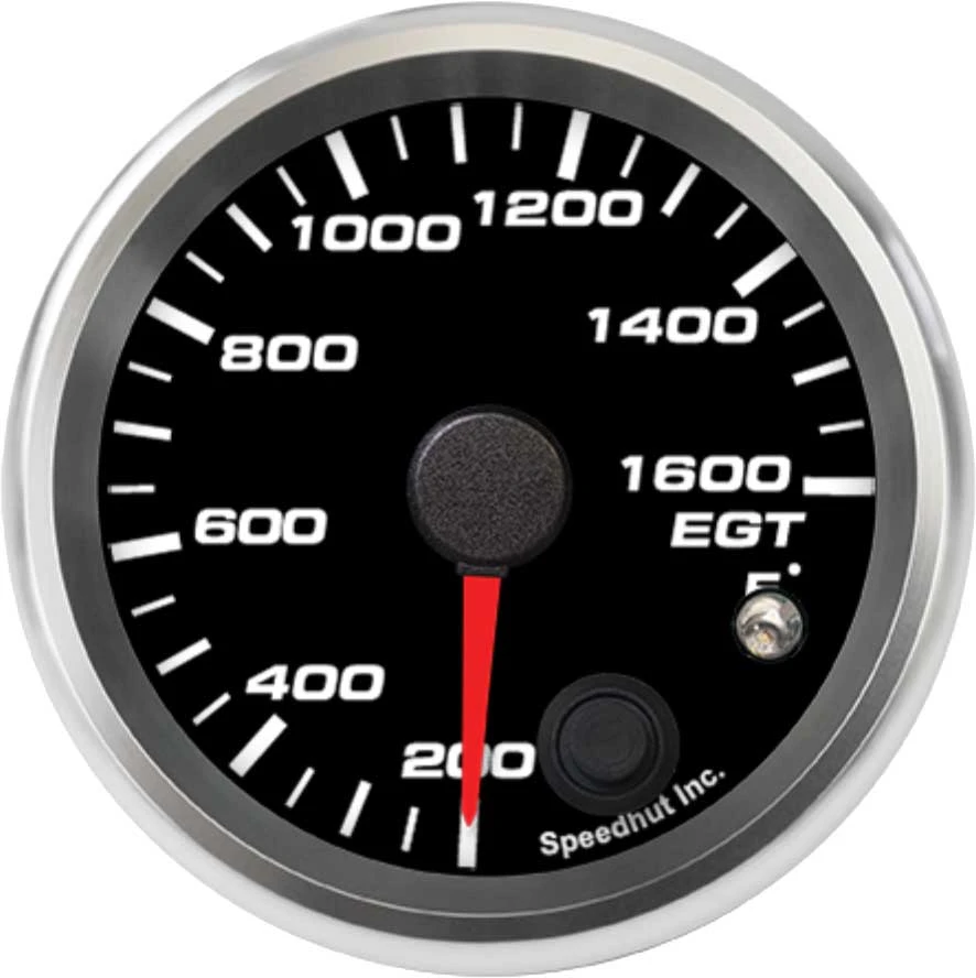 Speedhut 2-5/8" 200-1600F EGT Temp Gauge w/ Warning (R25-ET1-REV)