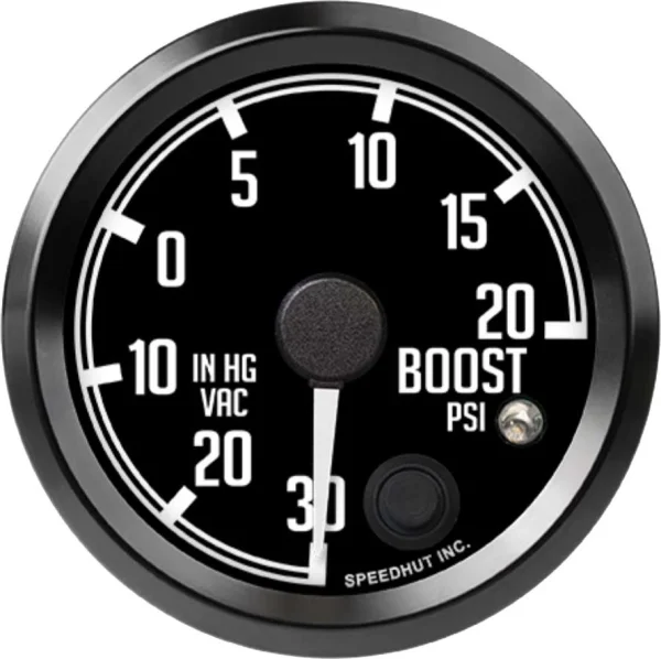Speedhut 2-5/8" 30inhg-0-20 Boost/Vac Gauge w/ Warning (R25-BV3-DATZ)