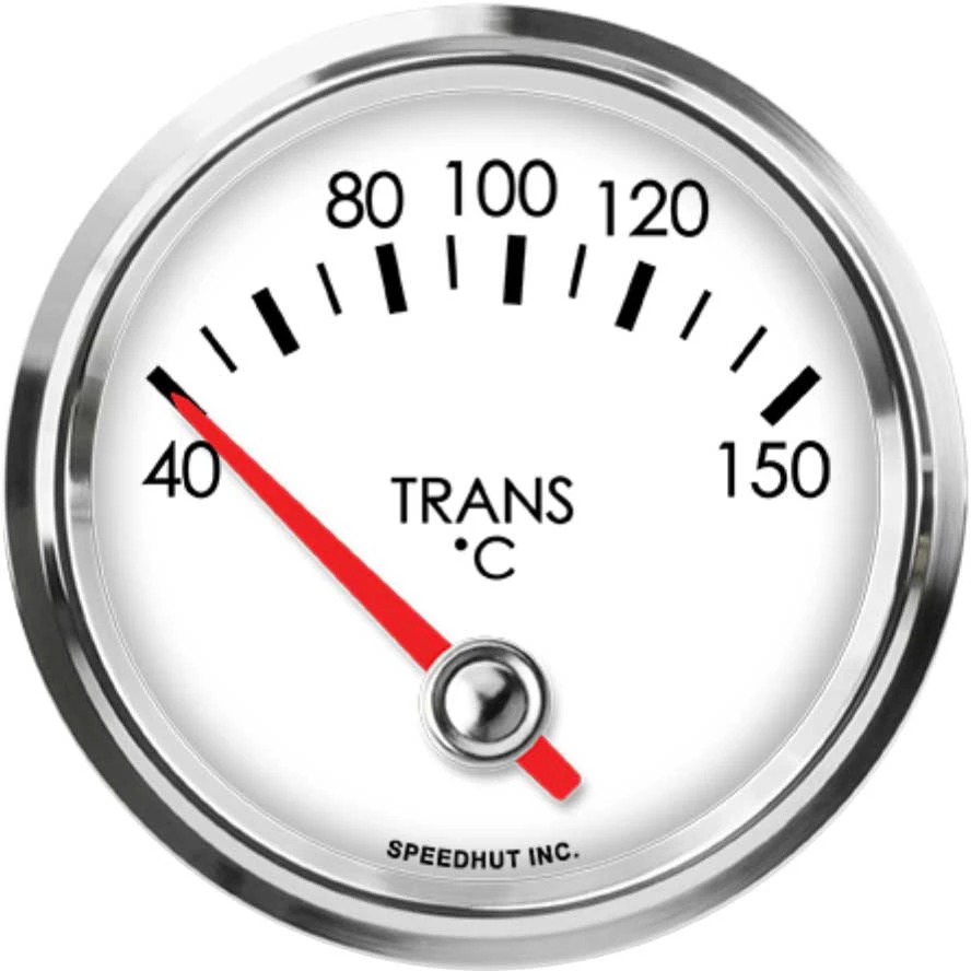 Speedhut 2-5/8" 40-150C Trans Temp Gauge - 90° Sweep (L25-TT4-LEG)