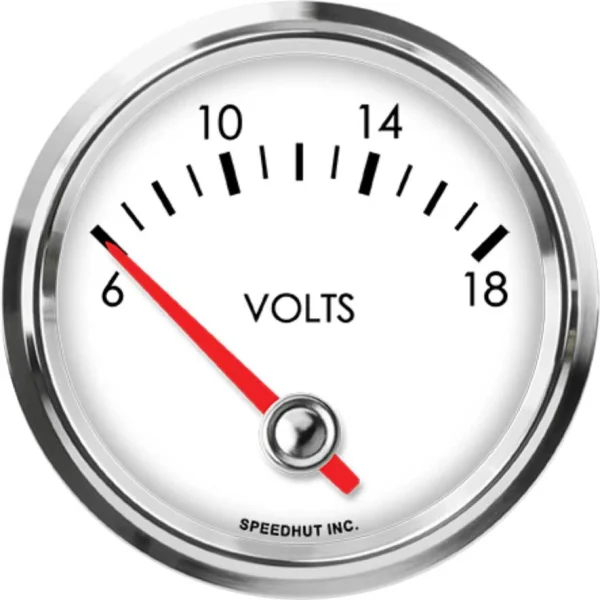 Speedhut 2-5/8" 6-18V Volt Gauge - 90° Sweep (L25-V2-LEG)