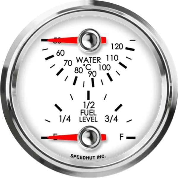 Speedhut 2-5/8" Cels Water Temp / Fuel Level (top/bot) (L25-DG8-LEG)