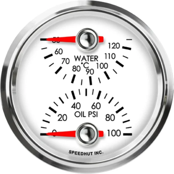 Speedhut 2-5/8" Cels Water Temp / Oil Pressure (top/bot) (L25-DG5-LEG)