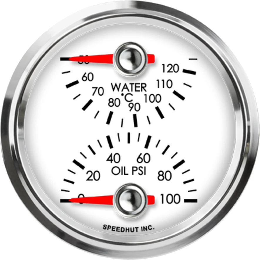Speedhut 2-5/8" Cels Water Temp / Oil Pressure (top/bot) (L25-DG5-LEG)