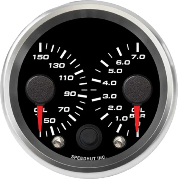 Speedhut 2-5/8" Dual Metric Oil Temp / Oil Bar Gauge (R25-DG11-REV)