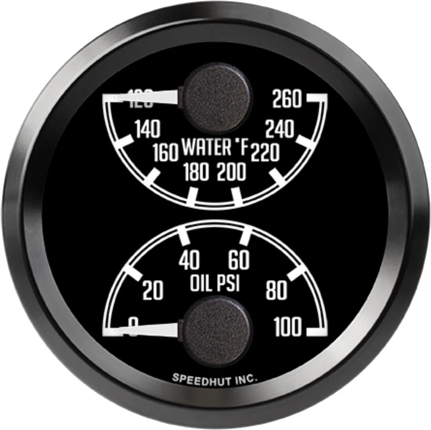 Speedhut 2-5/8" JDM Z Water Temp/Oil Pressure (top/bot) (L25-DG1-DATZ)