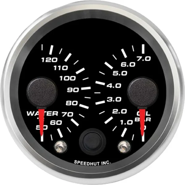 Speedhut 2-5/8" Met Dual Water Temp / Oil Bar Gauge (R25-DG10-REV)
