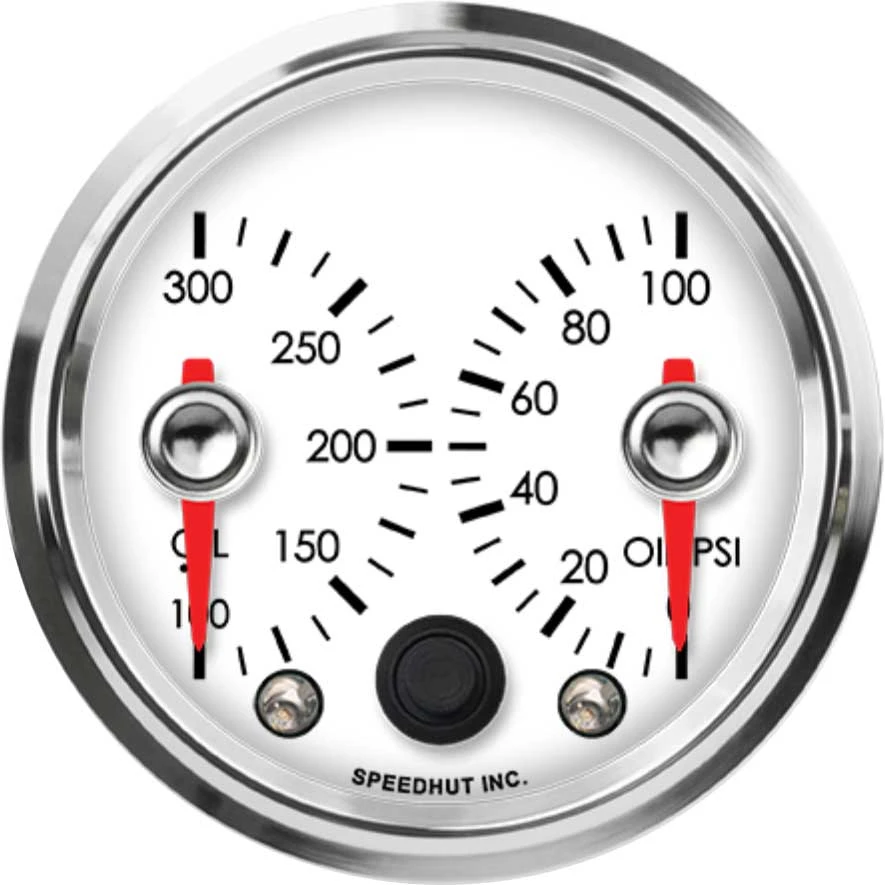 Speedhut 2-5/8" Oil Temp / Oil Pressure Dual Gauge (R25-DG6-LEG)