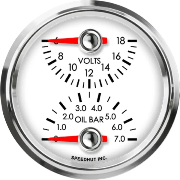 Speedhut 2-5/8" Volts / Oil Bar Gauge (top/bot) (L25-DG12-LEG)