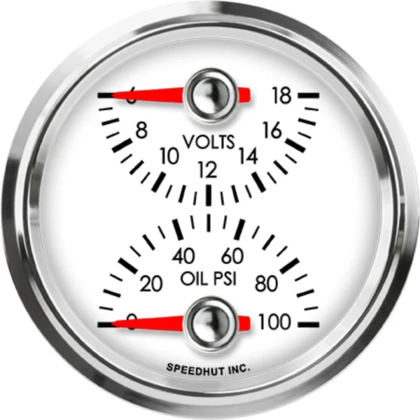 Speedhut 2-5/8" Volts / Oil PSI Gauge (top/bot) (L25-DG13-LEG)
