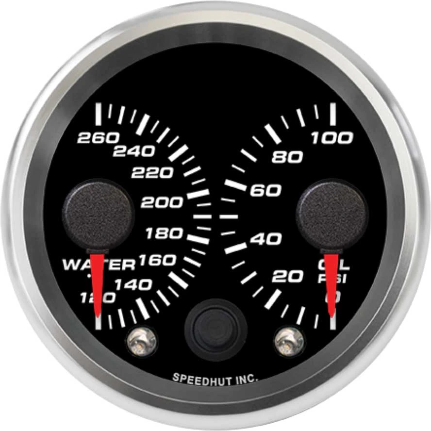 Speedhut 2-5/8" Water Temp / Oil Pressure Dual Gauge (R25-DG1-REV)