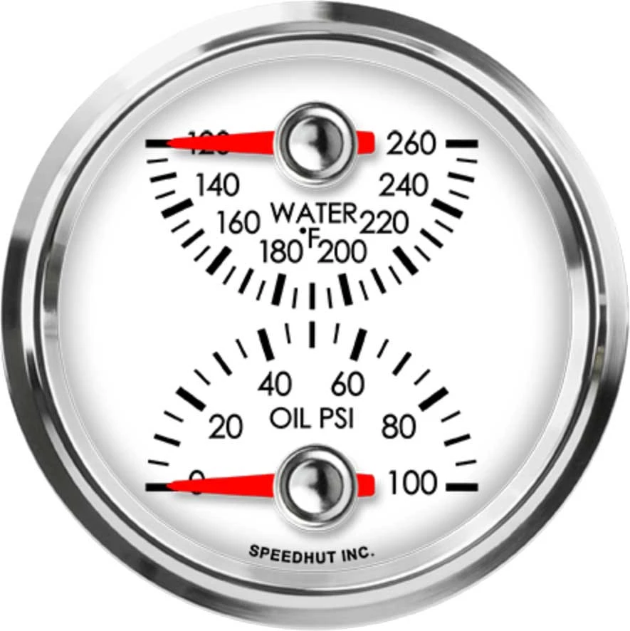 Speedhut 2-5/8" Water Temp / Oil Pressure (top/bot) (L25-DG1-LEG)