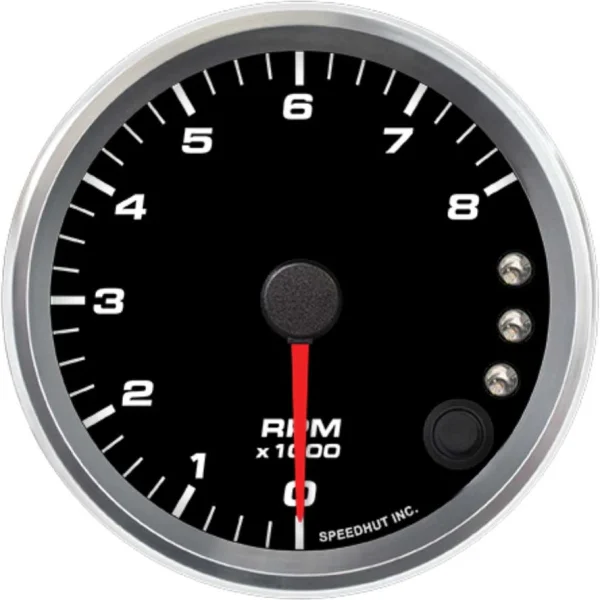 Speedhut 3-3/8" 8K RPM Shift-light Tachometer (R3-TC3-REV)