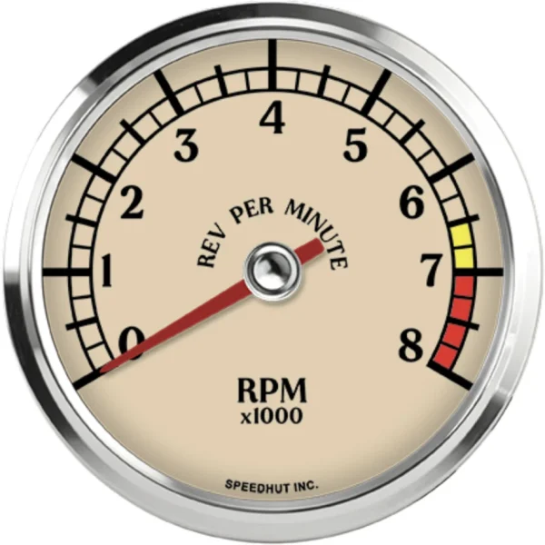 Speedhut 3-3/8" Antique Series 8K RPM Tachometer (L3-TC3-ATQ)