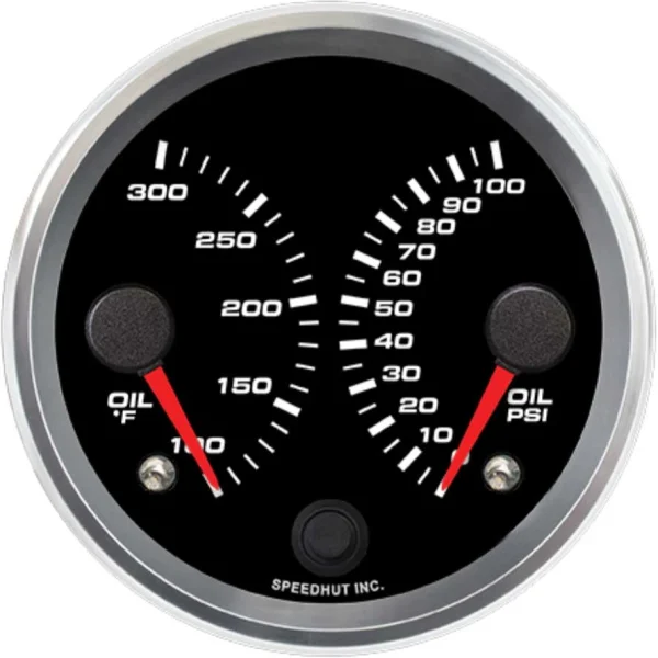 Speedhut 3-3/8" Dual Oil Temp / Oil Pressure Gauge (R3-DG6-REV)