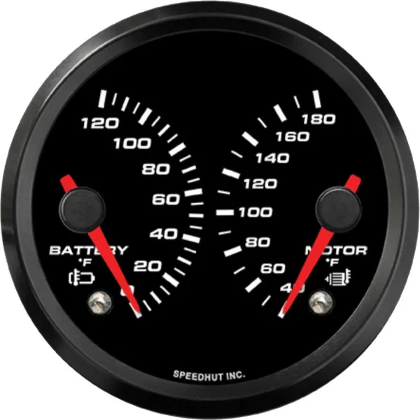 Speedhut 3-3/8" EV 0-120F Bat /40-180F Motor Temp Gauge (FAE3-DG4-EV)