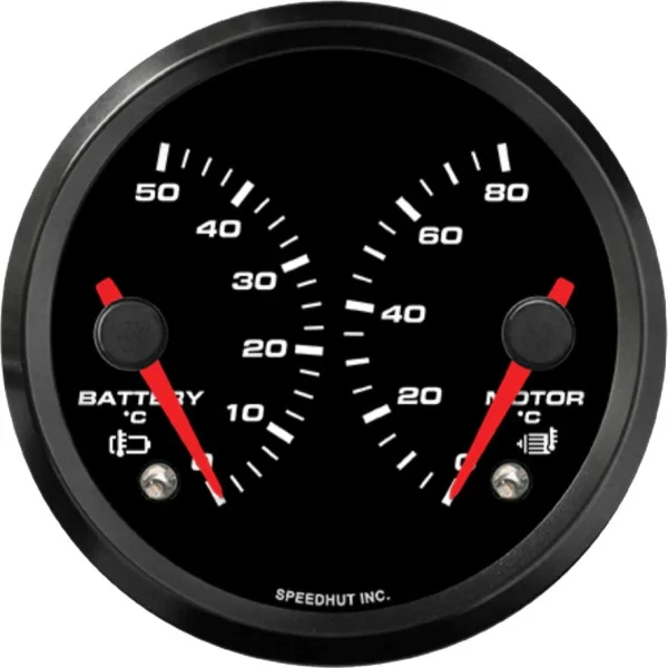 Speedhut 3-3/8" EV Orion 0-50C Bat/0-80C Mot Temp w/Warn (FOR3-DG1-EV)