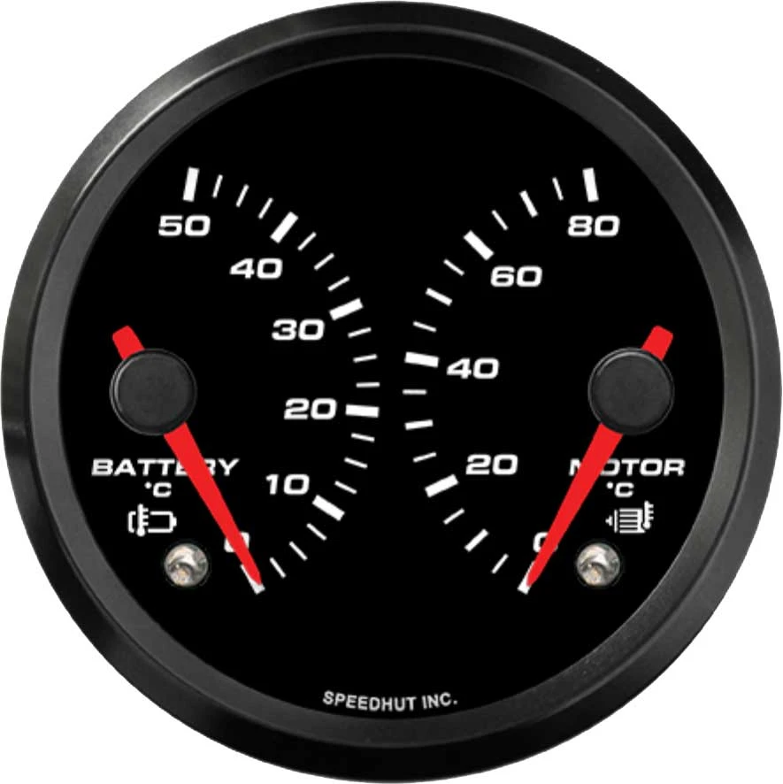 Speedhut 3-3/8" EV Orion 0-50C Bat/0-80C Mot Temp w/Warn (FOR3-DG1-EV)