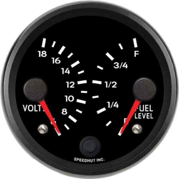 Speedhut 3-3/8" Porsche Design Volts / Fuel Level Gauge (R3-DG2-PCH)