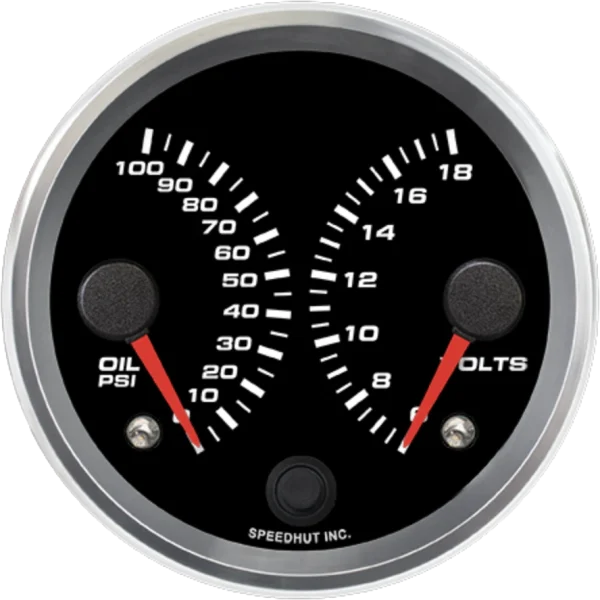 Speedhut 3-3/8" Volt / Oil PSI Dual Gauge (R3-DG19-REV)