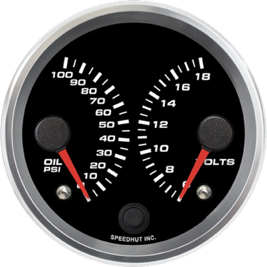 Speedhut 3-3/8" Volt / Oil PSI Dual Gauge (R3-DG19-REV)