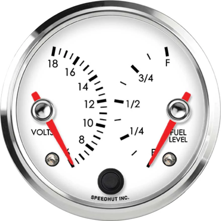 Speedhut 3-3/8" Volts / Fuel Level Dual Gauge (R3-DG2-LEG)