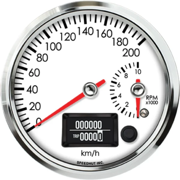 Speedhut 4-1/2" 200kmh GPS Speedometer/10K Tacho. Gauge (R45-DS18-LEG)