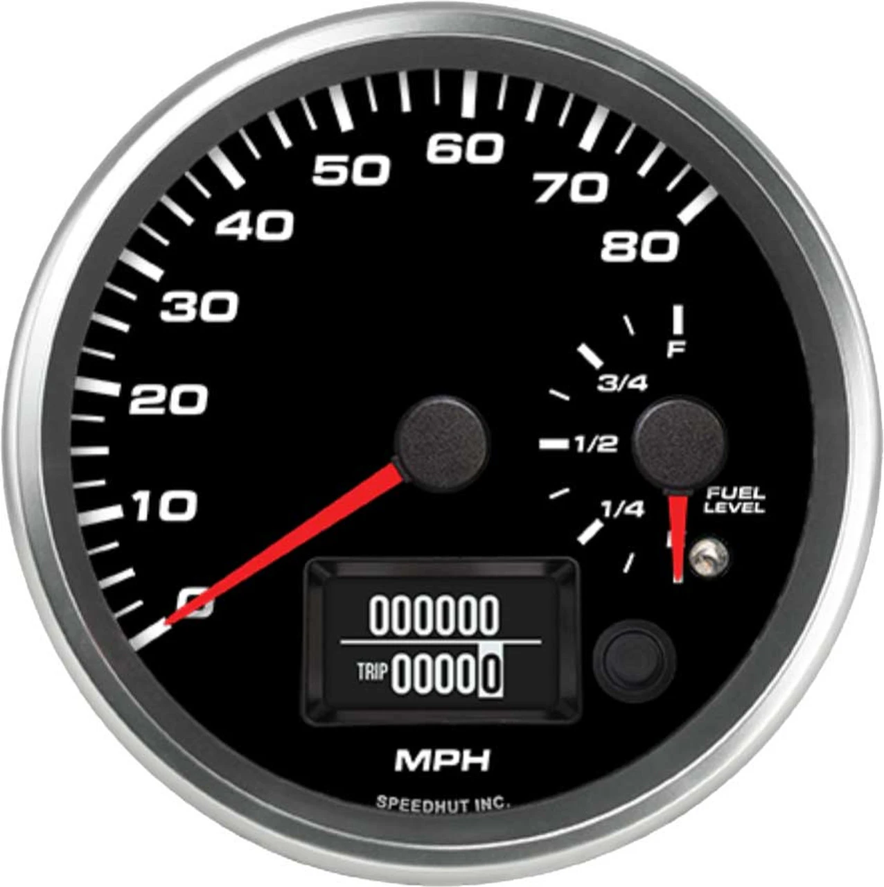 Speedhut 4-1/2" 80 mph GPS Speedometer/Fuel Level Gauge (R45-DS10-LEG)