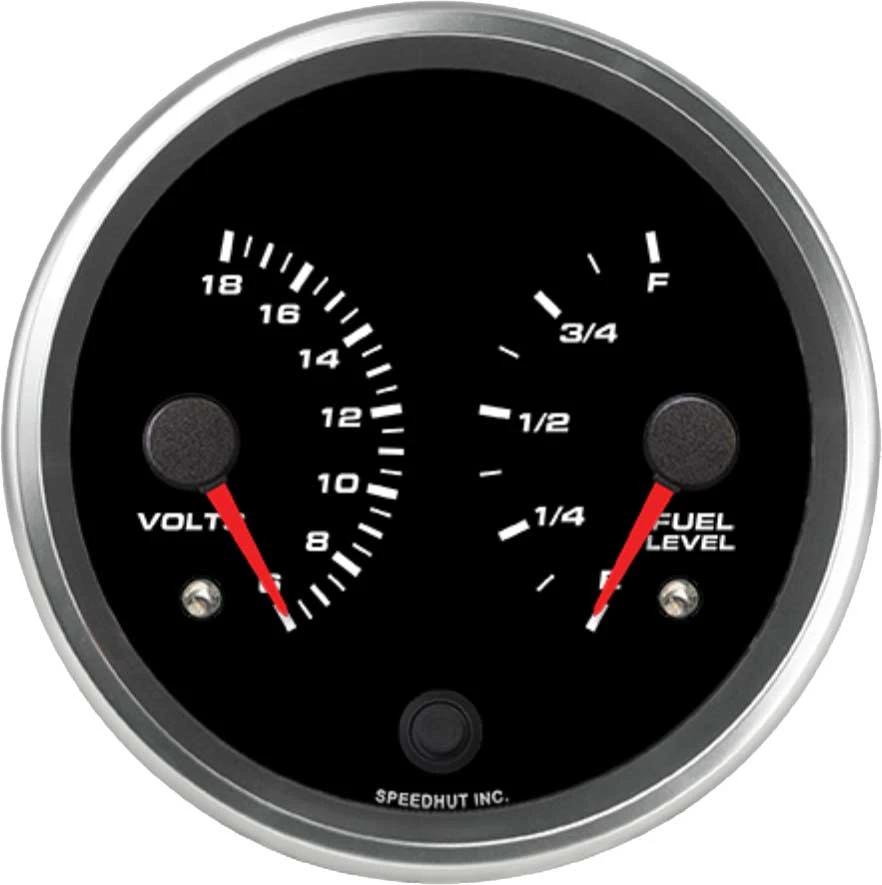 Speedhut 4-1/2" Dual Volts / Fuel Level Gauge (R45-DG2-REV)