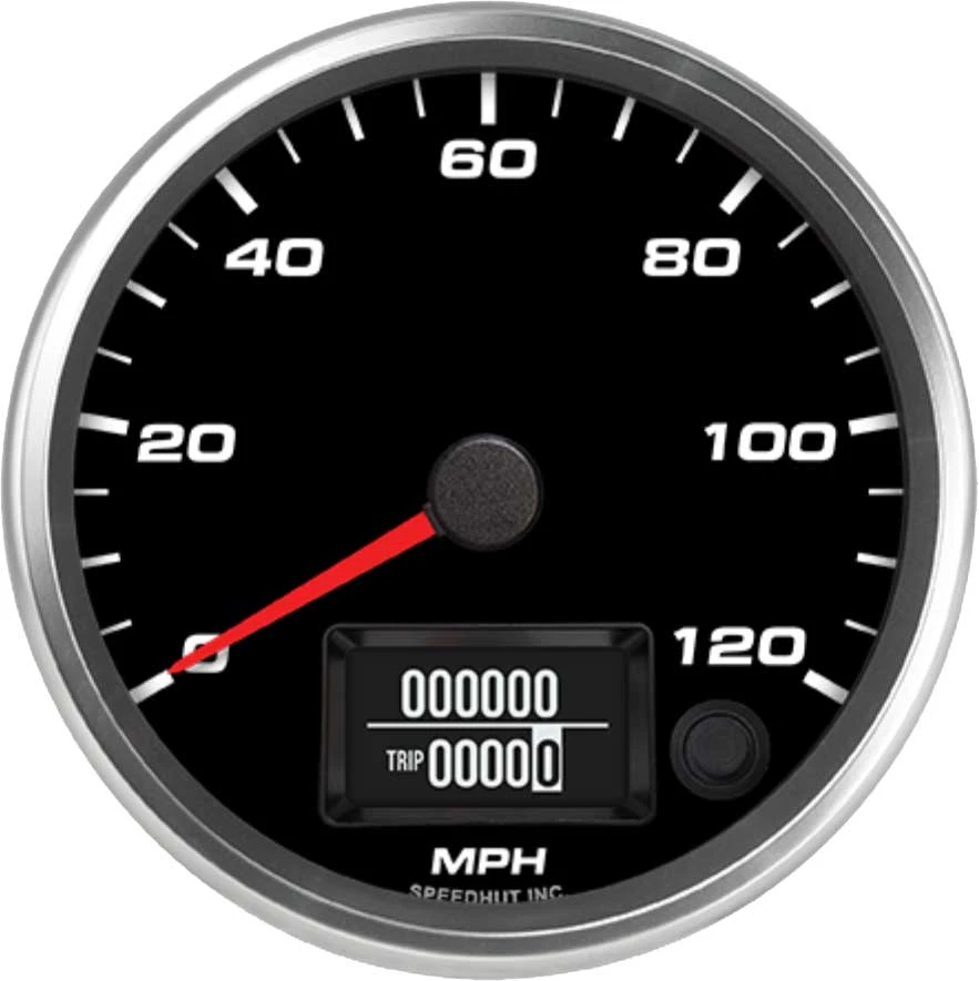 Speedhut 4" 120 mph Speedometer w/Signal and High Beam (R4-S1T-REV)